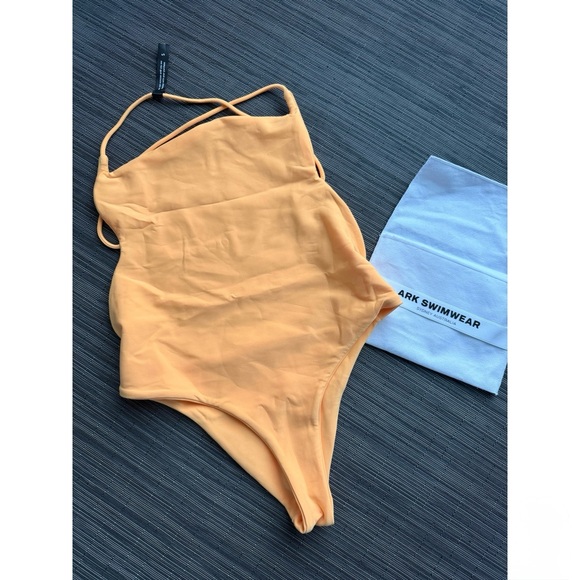 Yellow Cross-Back One Piece Swimsuit